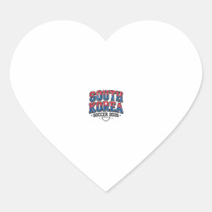 Sticker Cœur Corée du Sud Football 2026 Football Gras Typogr Pa