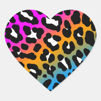 Sticker Cœur Corey Tiger 80s Leopard Spots (Multicolor)