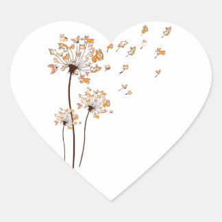 Sticker Cœur Corgi Flower Fly Dandelion Shirt Cute Dog Lover