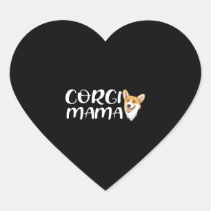 Sticker Cœur Corgi Mama - Pour Corgi Les Mères Amoureuses
