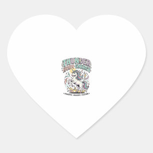 Sticker Cœur Corne de Tonnerre de Licorne Énergie Style Rétro P