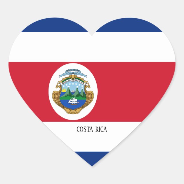 Sticker Cœur Costa Rica Drapeau Splendide Patriotique (Devant)