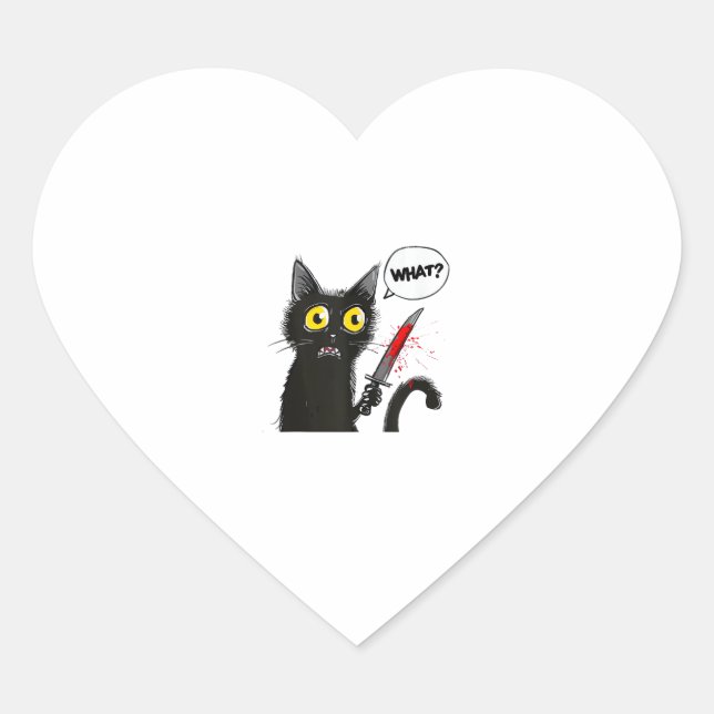 Sticker Cœur Costume d'Halloween Chat Noir Quel Amoureux des ch (Devant)