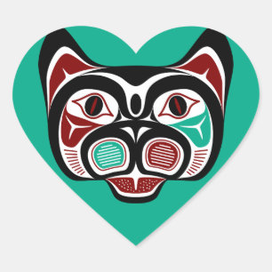 Sticker Cœur Côte Pacifique Nord Haida Kitty