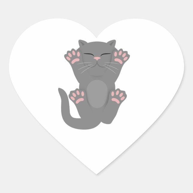 Sticker Cœur Couchage de chat (Devant)