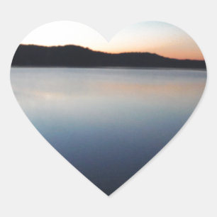 Sticker Cœur Coucher de soleil sur le lac Arrowhead