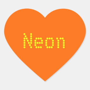 Sticker Cœur couleur solide orange au néon