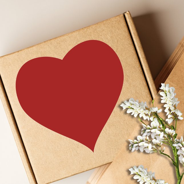 Sticker Cœur Couleur solide rouge Crimson | Classique | Élégant (Créateur téléchargé)