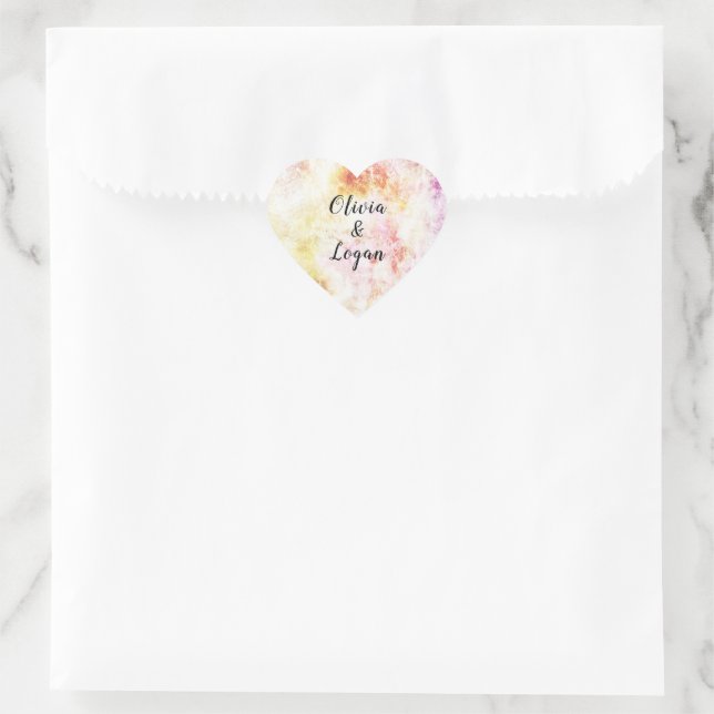 Sticker Cœur Couleurs Abstraites du mariage du printemps (Sac)