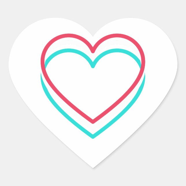 Sticker Cœur Couleurs du coeur cool (Devant)