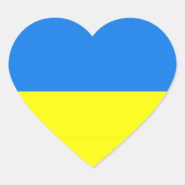 Sticker Cœur Couleurs du drapeau ukrainien (Devant)