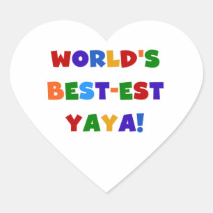 Sticker Cœur Couleurs vives les meilleurs cadeaux de Yaya au mo