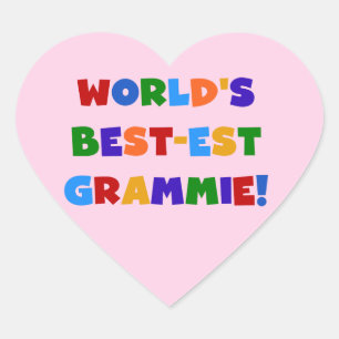 Sticker Cœur Couleurs vives les meilleurs cadeaux Grammie du mo