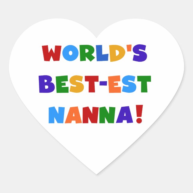 Sticker Cœur Couleurs vives Meilleurs Tshirts Nanna (Devant)