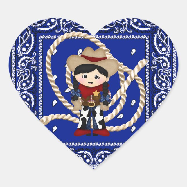 Sticker Cœur Cowgirl (Devant)