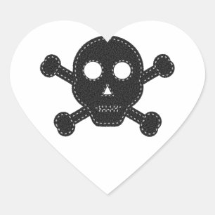 Sticker Cœur Crâne à flancs noirs