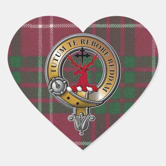 Sticker Cœur Crawford Tartan & Badge (Devant)