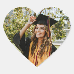 Sticker Cœur Créez Votre Propre Photo de Diplômé Personnalisée