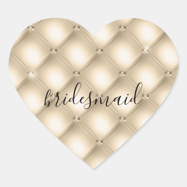 Sticker Cœur Crème de Champagne Glam Diamant (Devant)