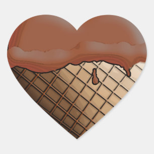 Sticker Cœur Crème glacée I (de coeur) ! Chocolat