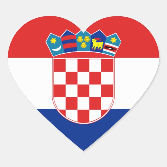 Sticker Cœur croatie (Devant)