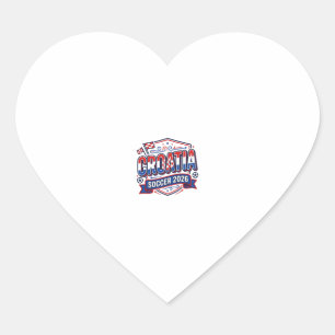 Sticker Cœur Croatie Football 2026 Football Gras Typographie Pa