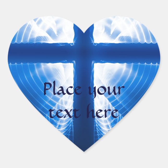 Sticker Cœur Croix du Christ (Devant)