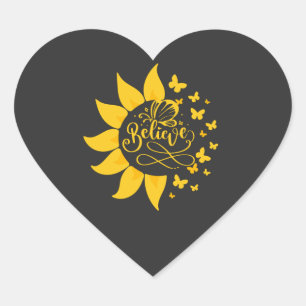 Sticker Cœur Croyez tournesol printemps heureux T-shirt Classic