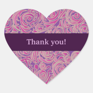 Sticker Cœur Curvy Lines Batik Coeur rose