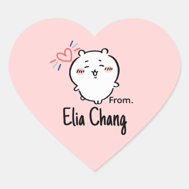 Sticker Cœur Cute anime  (Devant)