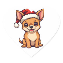 Cute Kawaii Chihuahua à Santa Hat Chien de Noël
