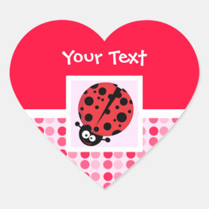 Sticker Cœur Cute Ladybug