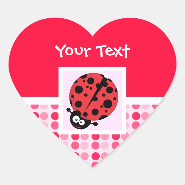 Sticker Cœur Cute Ladybug (Devant)