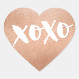 Sticker Cœur CUTE LOVE XOXO COEUR rose moderne or tendance blan