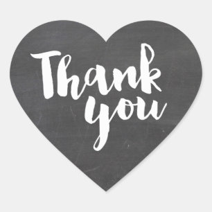 Sticker Cœur CUTE MERCI HEART SEAL script moderne tableau noir