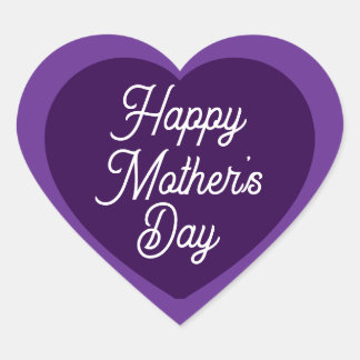 Sticker Cœur  Cute Purple Happy Mother's Day