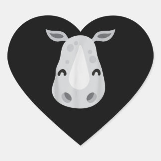 Sticker Cœur Cute Rhino Visage animal do-it-yourself Lazy Costu