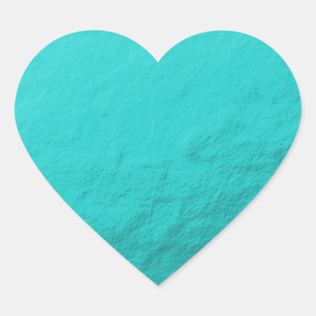 Sticker Cœur Cyan Aqua Blue Foil imprimé (Devant)