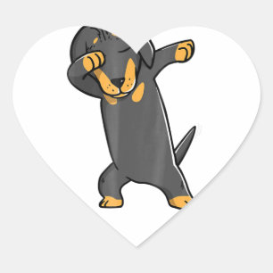 Sticker Cœur Dabbing Daschund Kids Wiener Costume de chien