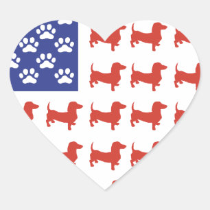 Sticker Cœur Dachshund Doxie