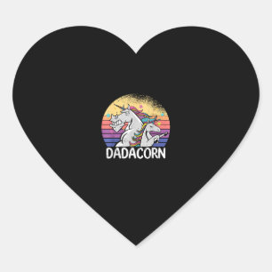 Sticker Cœur Dadacorn licorne Père et fille papa papa obèse