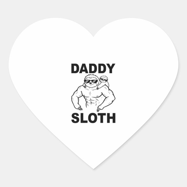 Sticker Cœur Daddy Sloth (Devant)