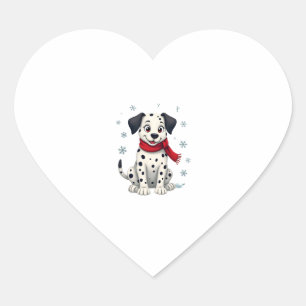 Sticker Cœur Dalmatie Snowy Fun