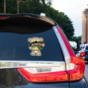 Sticker Coeur d'amour géant militaire Ours camouflé