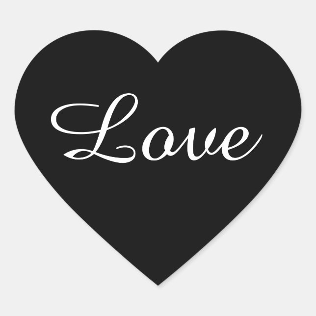 Sticker Coeur d'Amour Noir & Blanc, Faveur de mari (Devant)