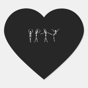 Sticker Cœur Dancing Gymnastique Squelette Halloween