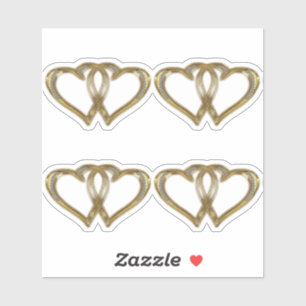 Sticker Coeur d'anniversaire d'or