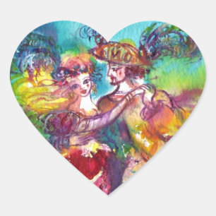 Sticker Cœur DANSE CARNIVALE Vénétie Masquerade Ball
