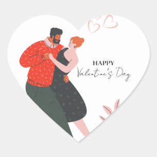 Sticker Cœur Danse Figure Saint-Valentin