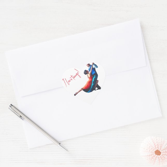 Sticker Cœur Danseurs de tango - peinture à la main (Enveloppe)